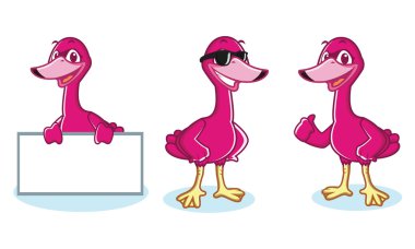 Kuğu maskot vektör mutlu