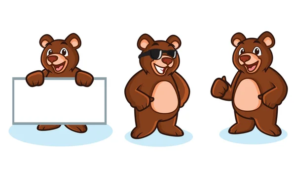 Bear Mascot Vector happy — Stock Vector