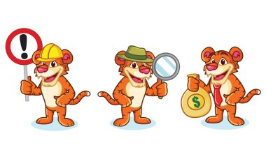 Kaplan maskot vektör para ile