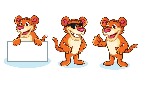 Mascotte de Tigre Vector heureux — Image vectorielle