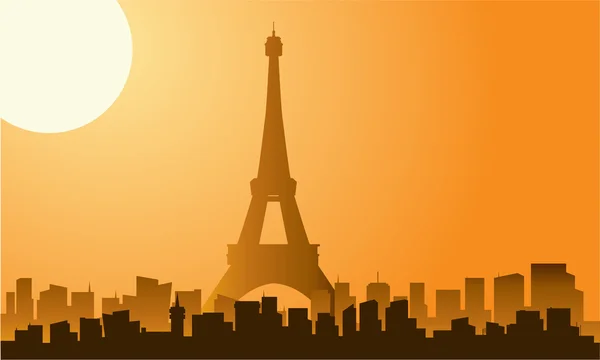 De Eiffeltoren in Parijs silhouet — Stockvector
