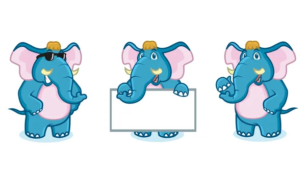 Blue Elephant Mascot — Stock Vector