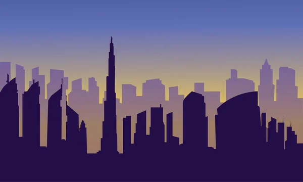 Dubai of silhouette — Stock Vector