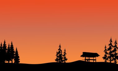 Silhouette gazebo ve Ladin