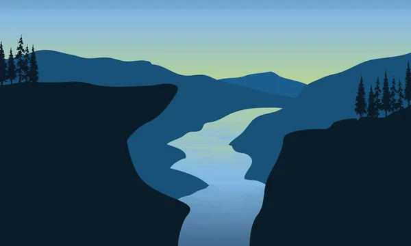 Пейзаж річки в скелі — стоковий вектор
