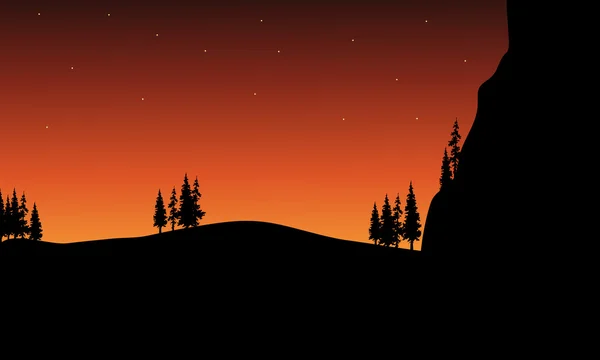La nuit silhouette de l'arbre — Image vectorielle