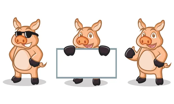 Mascotte de Cochon à la crème heureuse — Image vectorielle