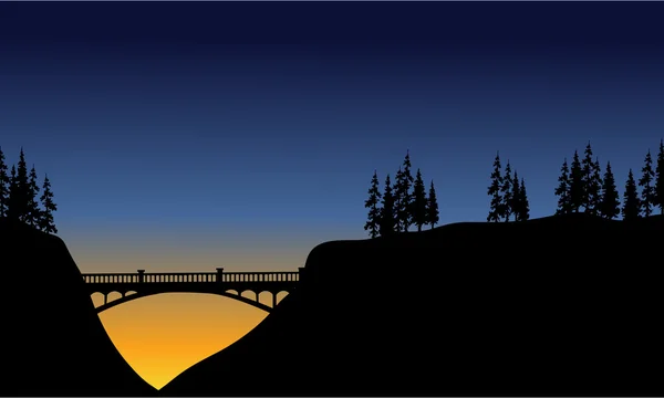 Brücke in Klippenlandschaft — Stockvektor