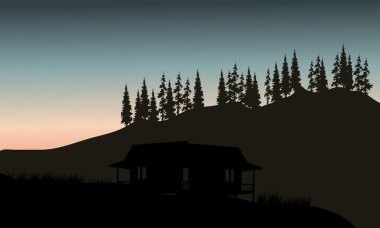 Ladin arka planlar ile kulübe silüeti