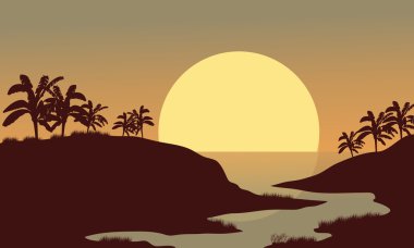 Nehirde Günbatımı