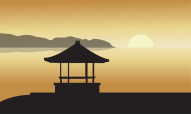Gün batımında Gazebo silüeti