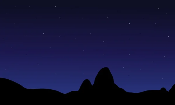 Silhouette von Hügel und Stern — Stockvektor