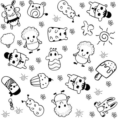 Sevimli vektör bebek doodle