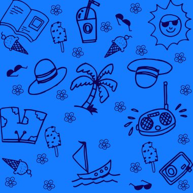 doodle mavi arka plan ile yaz