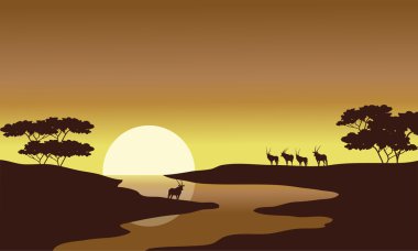 Zebra nehir silüeti