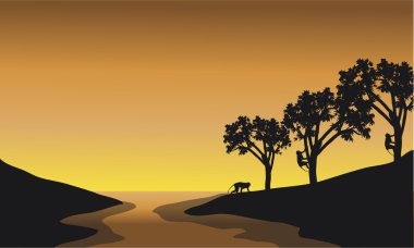 Maymun nehir silüeti