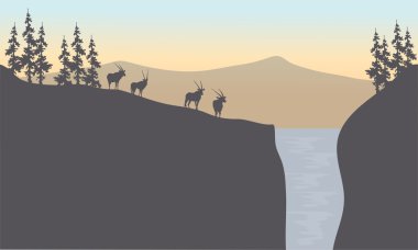 Antilop şelale silüeti