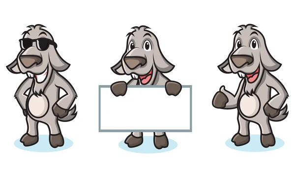 Gray koza maskot šťastný — Stockový vektor