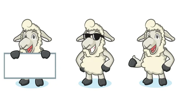 Beżowy maskotka owca szczęśliwy — Wektor stockowy