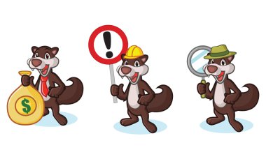 Koyu kahverengi sansar maskot işareti ile