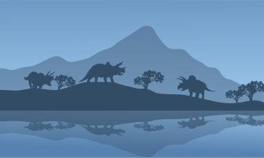 Triceratops nehir silüeti