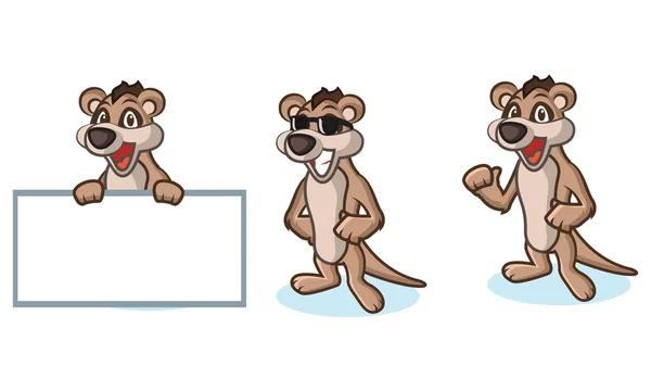 Tan Meerkat mascotte gelukkig — Stockvector