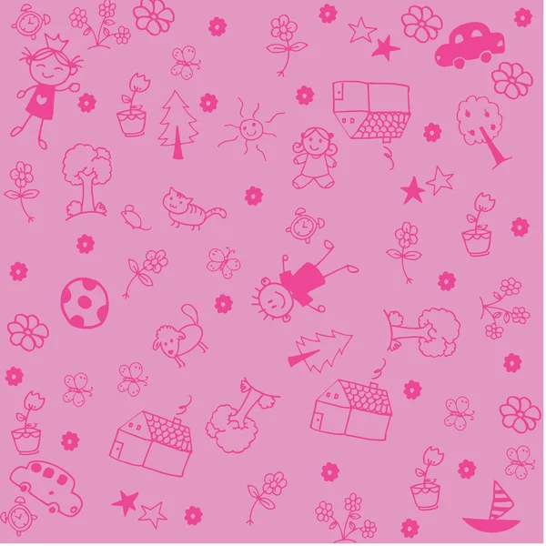 Wallapaper bambini scarabocchiare arte — Vettoriale Stock