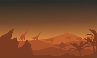 Dinozor alanlardaki silüeti