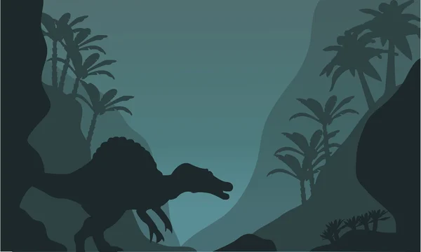 Einzelner Spinosaurus der Silhouette — Stockvektor