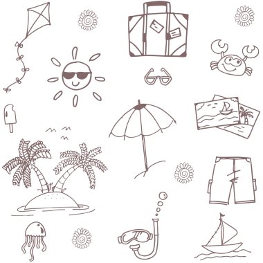 Holiday Beach doodle ayarla