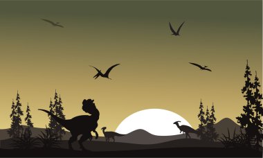 Dilophosaurus Park silüeti