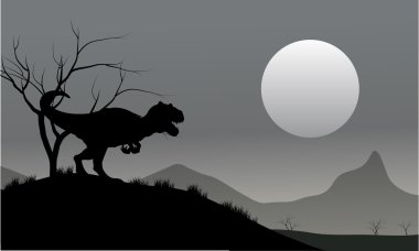 Allosaurus moon ile silüeti