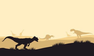 Allosaurus sabah sis ile silüeti