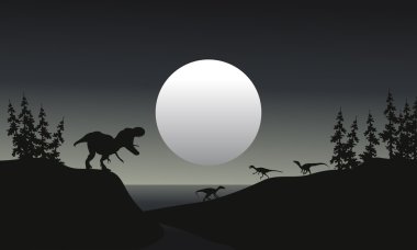 tyranosaurus sürüngen illüstrasyon siluet