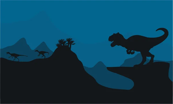 Silhouette de Big Allosaurus — Image vectorielle