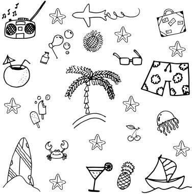 Siyah beyaz doodle yaz