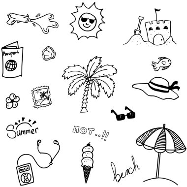 Yaz vektör çizim doodle