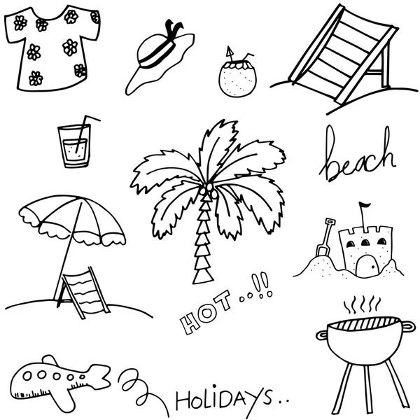 Doodle van vakantie set — Stockvector