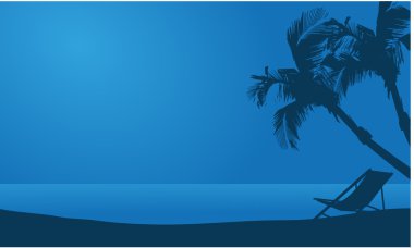 Yaz plaj gece silüeti