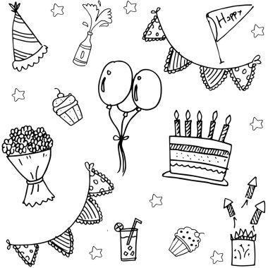 çocuk parti doodle vektör sanat