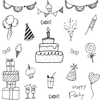 Koleksiyon yıllar doodle vektör sanat