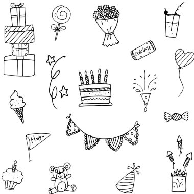 Set parti doodle el çizmek