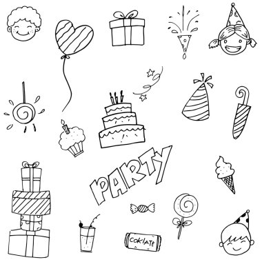 Parti öğe doodle vektör sanat