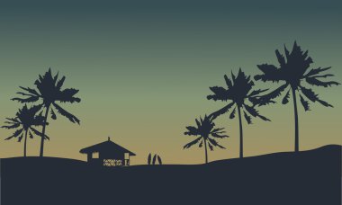 Hut sahil siluet