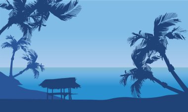 Sahil sahne siluet siper al