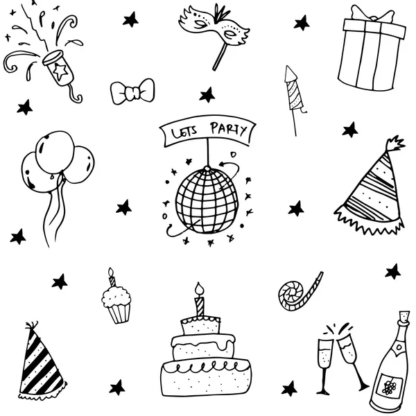 Elemento di compleanno doodle vector — Vettoriale Stock