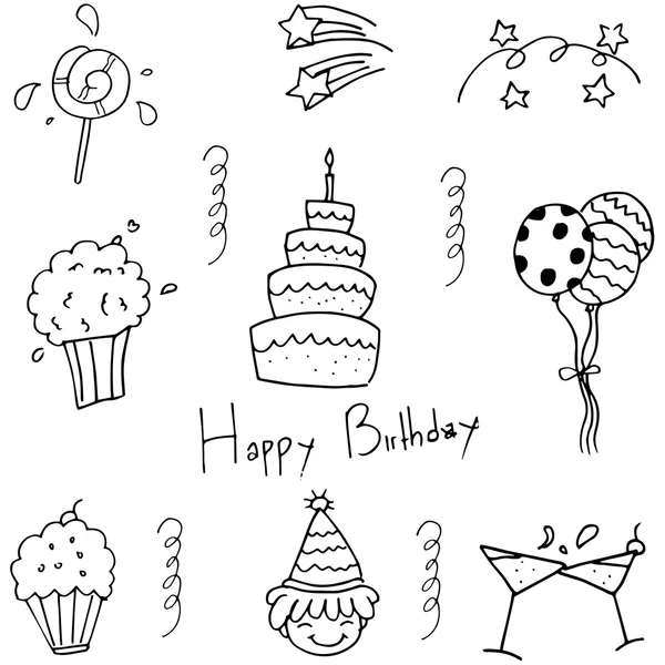 Party set doodle vector illustration — Stock Vector