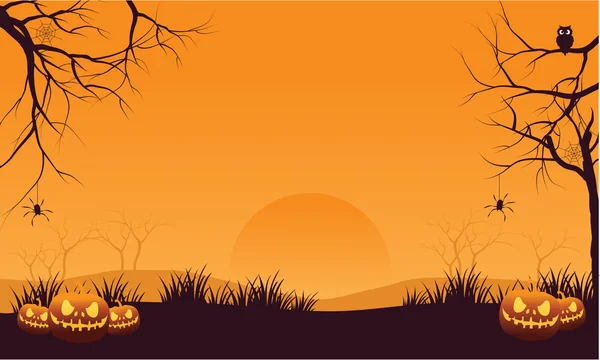 Oranje Halloween pompoenen — Stockvector