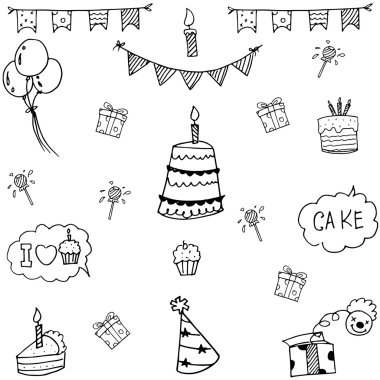 Öğe doodle vektör sanat çizim