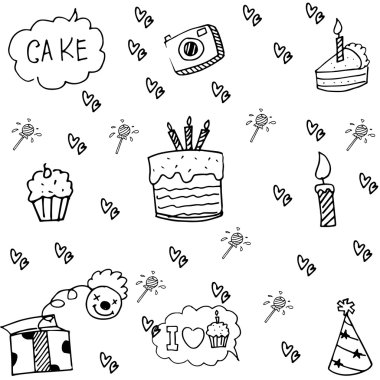 Öğe parti doodle şirin